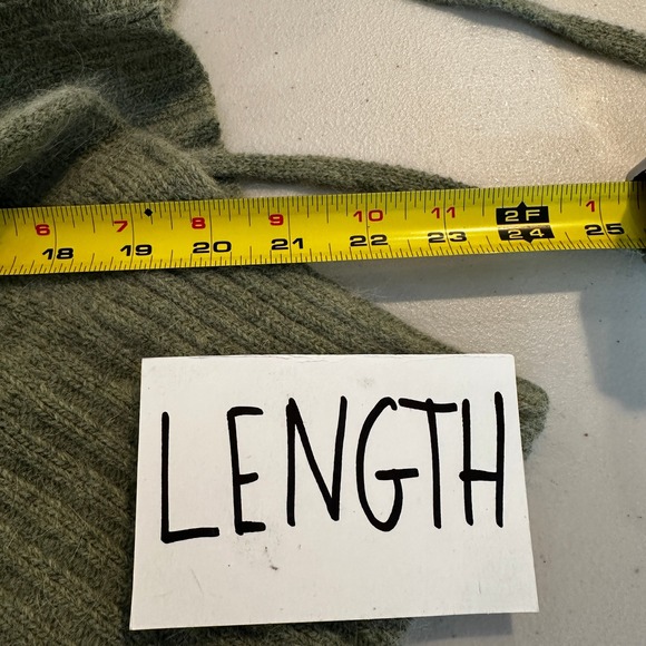 Elena Solano‎ Green Rabbit Hair Blend Ruffle Knit Sweater Cardigan Tie  Women L - Picture 10 of 10